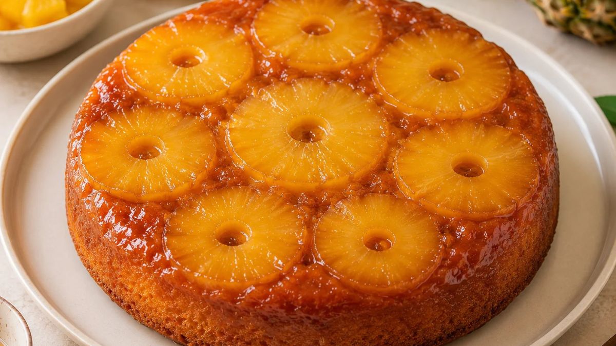 Gâteau Renversé à l'Ananas Moelleux