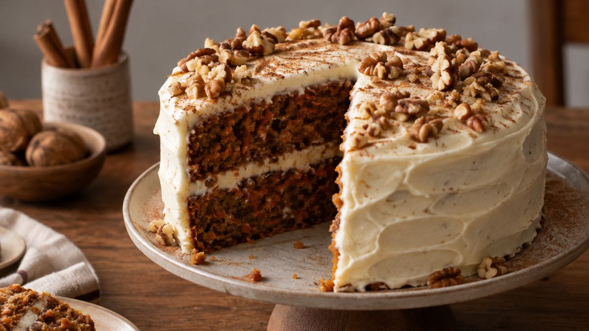 Carrot Cake moelleux aux noix et glaçage cream cheese