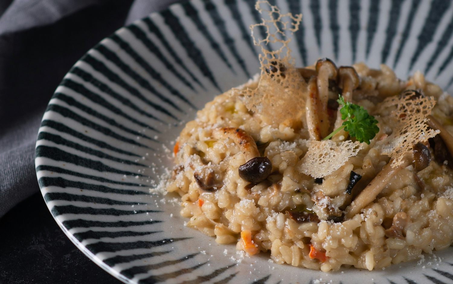 Risotto crémeux aux champignons et parmesan