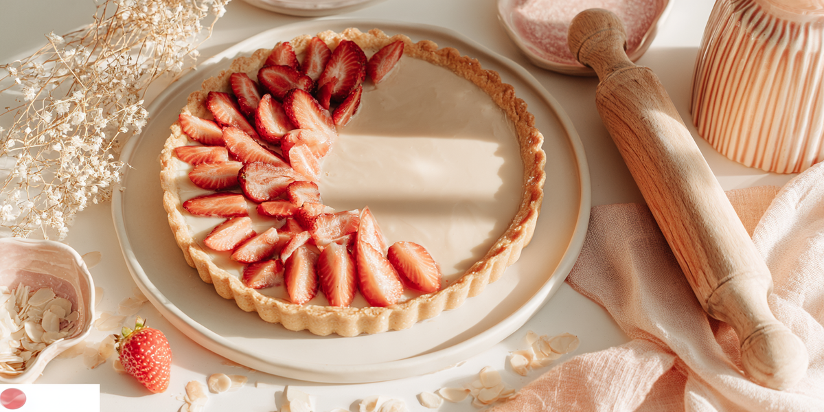 Tarte aux fraises avec crème et pâte sablée