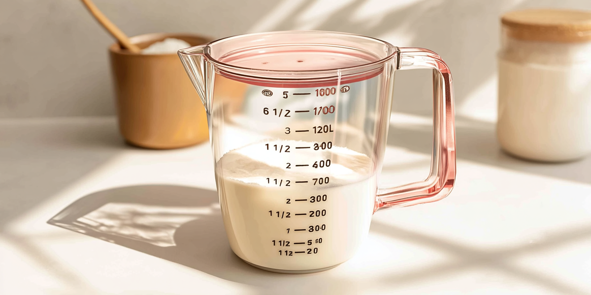 Verre doseur gradué avec préparation liquide