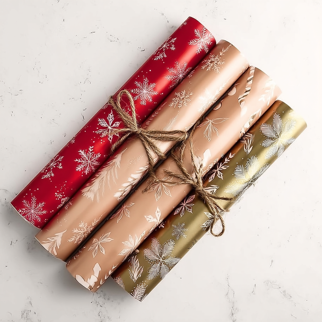 Rouleaux de papier cadeau de Noël aux motifs festifs
