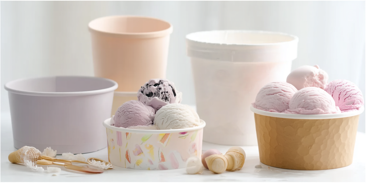 Pots à glace et contenants alimentaires de différentes tailles