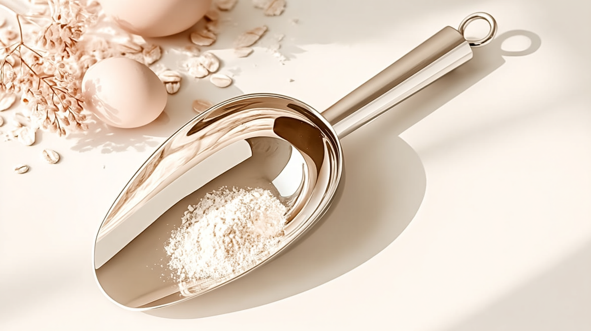 Pelle doseuse en inox pour farine et ingrédients secs