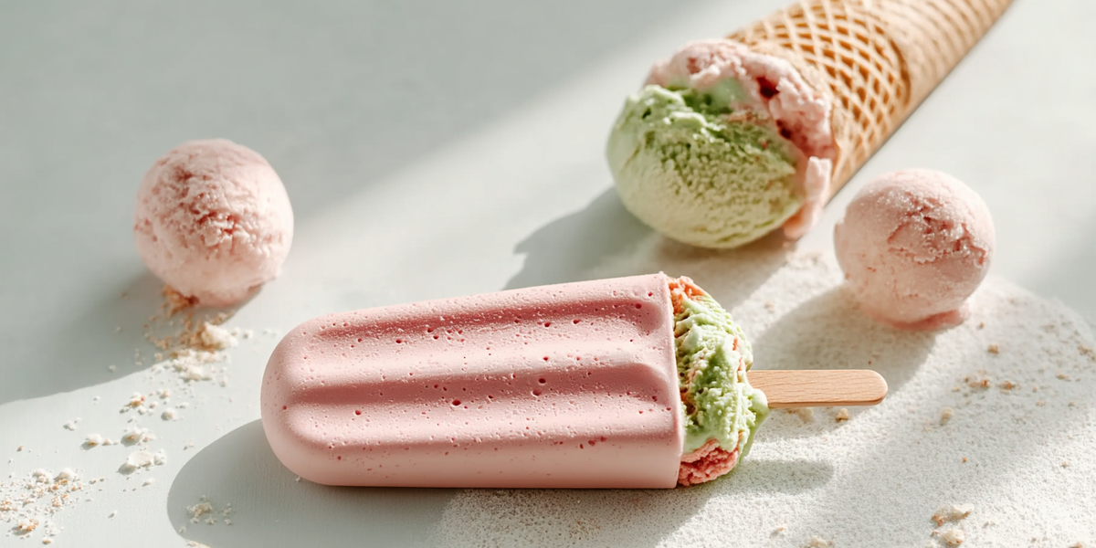 Glaces et esquimau aux couleurs pastel