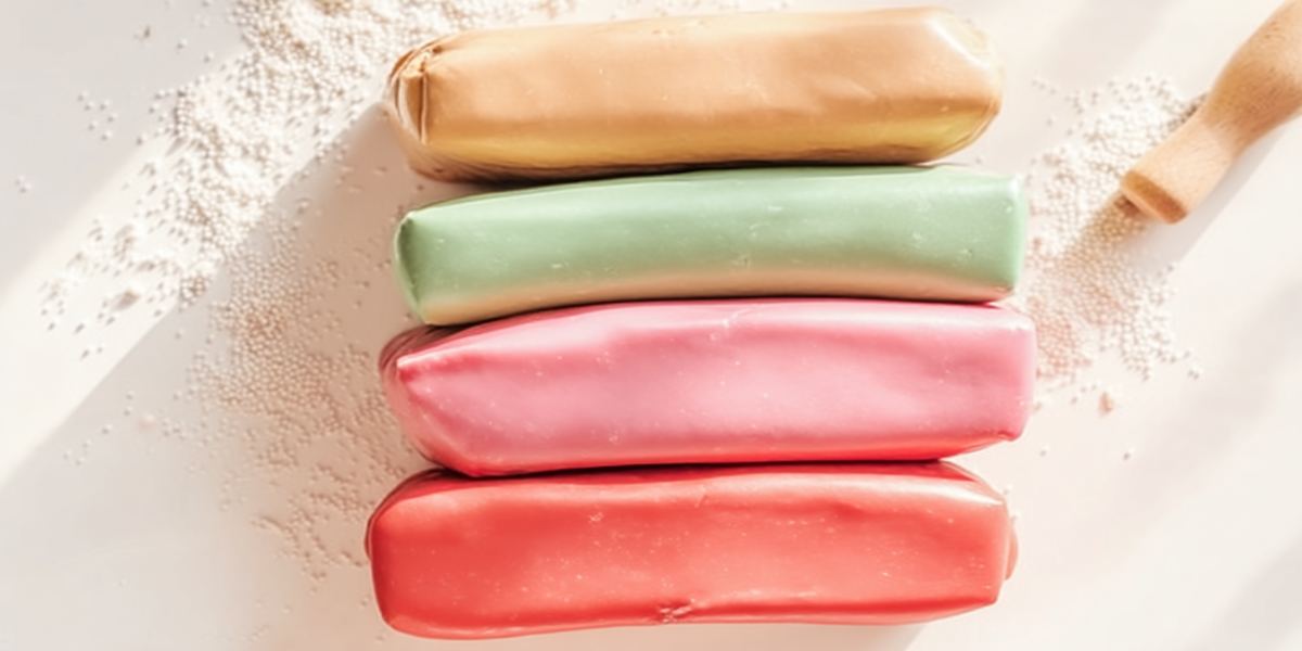 Pâtes à sucre colorées en rouleaux