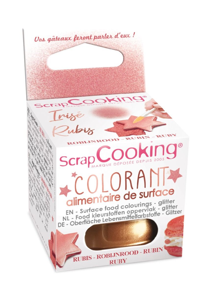 Colorant alimentaire de surface irisé rose doré ScrapCooking
