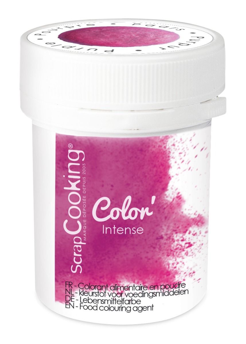pot de colorant rose fuchsia en poudre