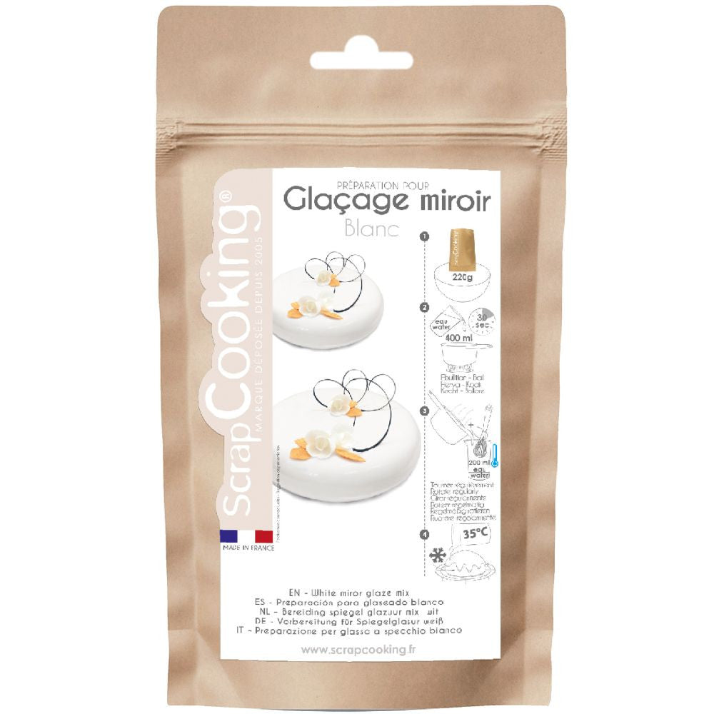 Glaçage miroir blanc en poudre 220g ScrapCooking 