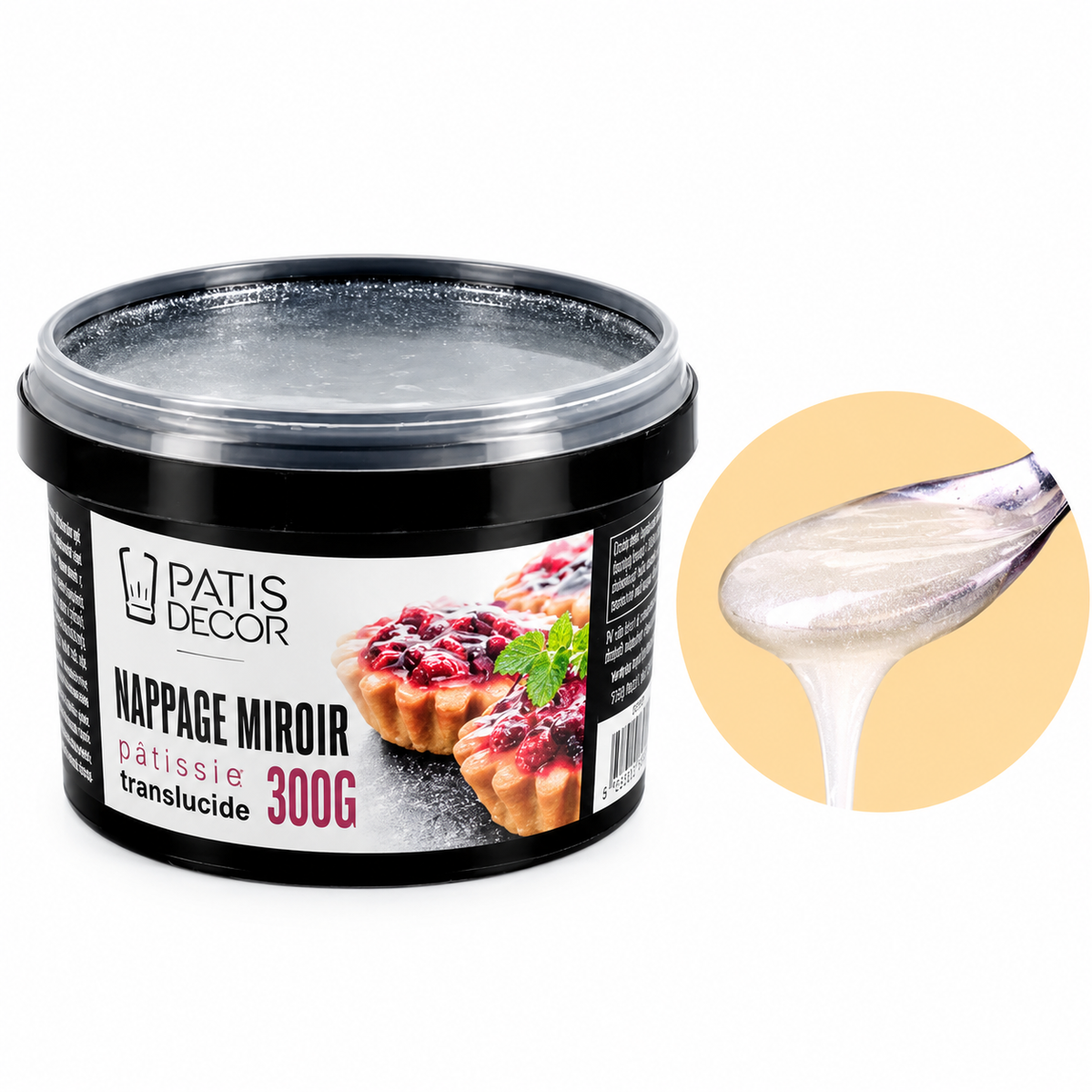 pot de Nappage miroir pailleté translucide 300 g PatisDécor 