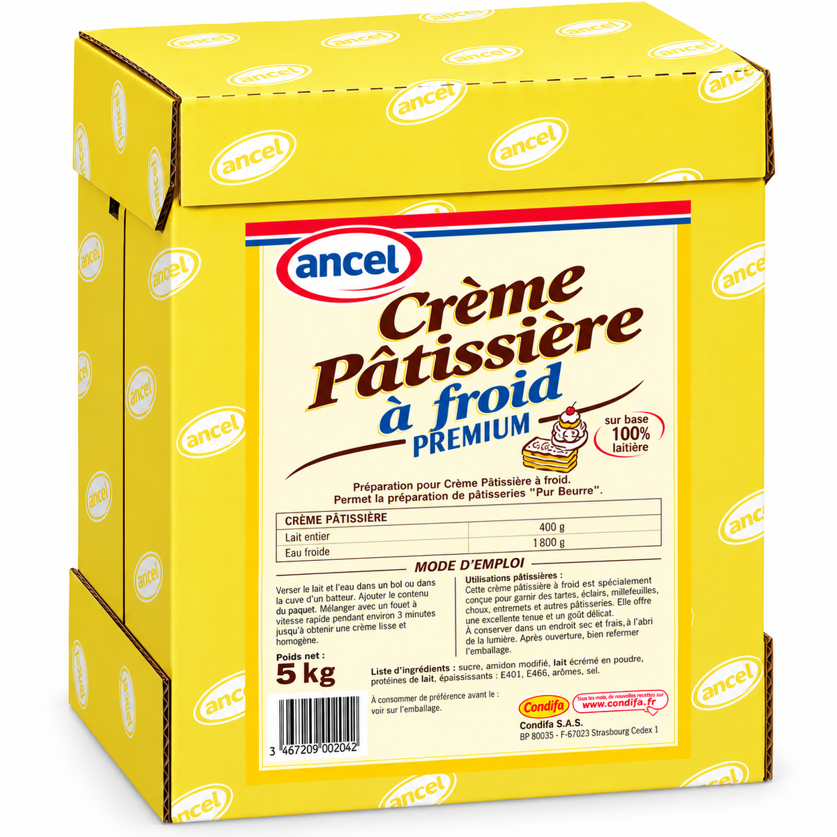 Ancel - Préparation pour Crème Pâtissière à Froid Premium 5 kg