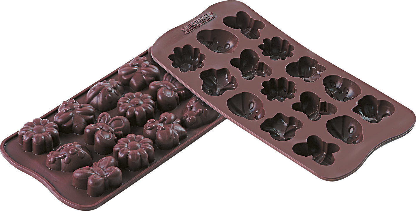 Silikomart - Moule silicone à chocolat Easy Choc 15 Sujets Spring Life