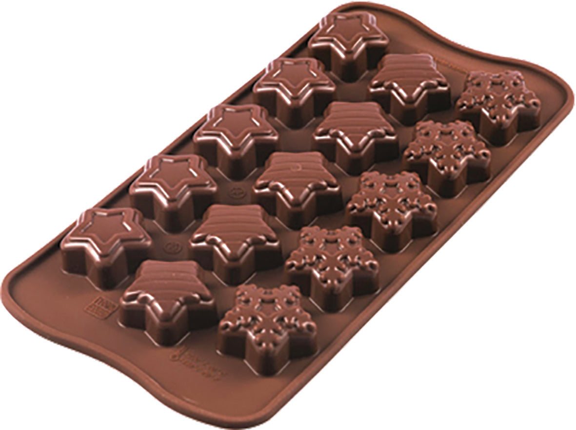 Silikomart - Moule Silicone Chocolat - 15 Étoiles
