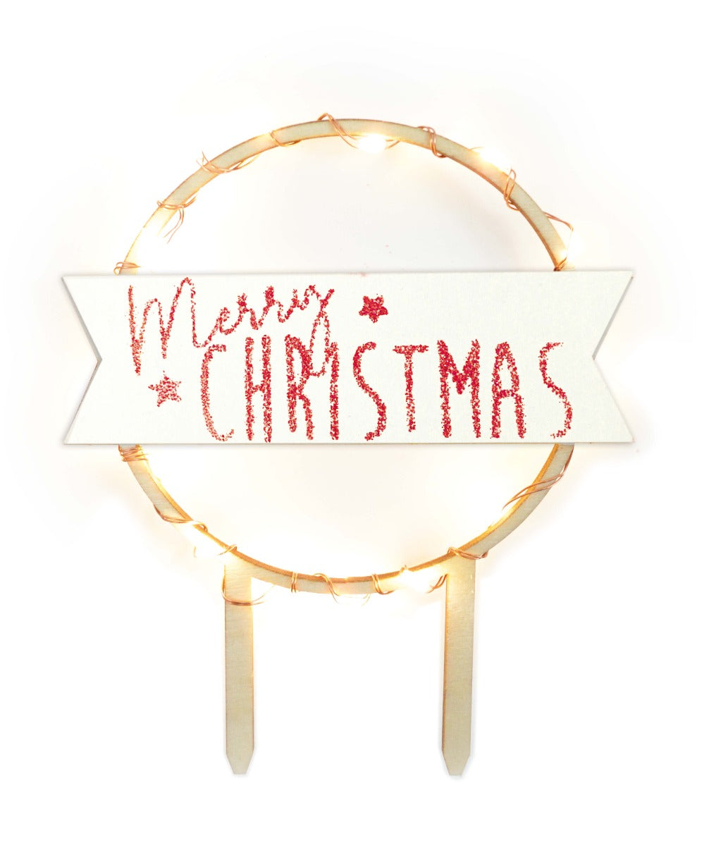ScrapCooking - Cake topper led Merry Christmas