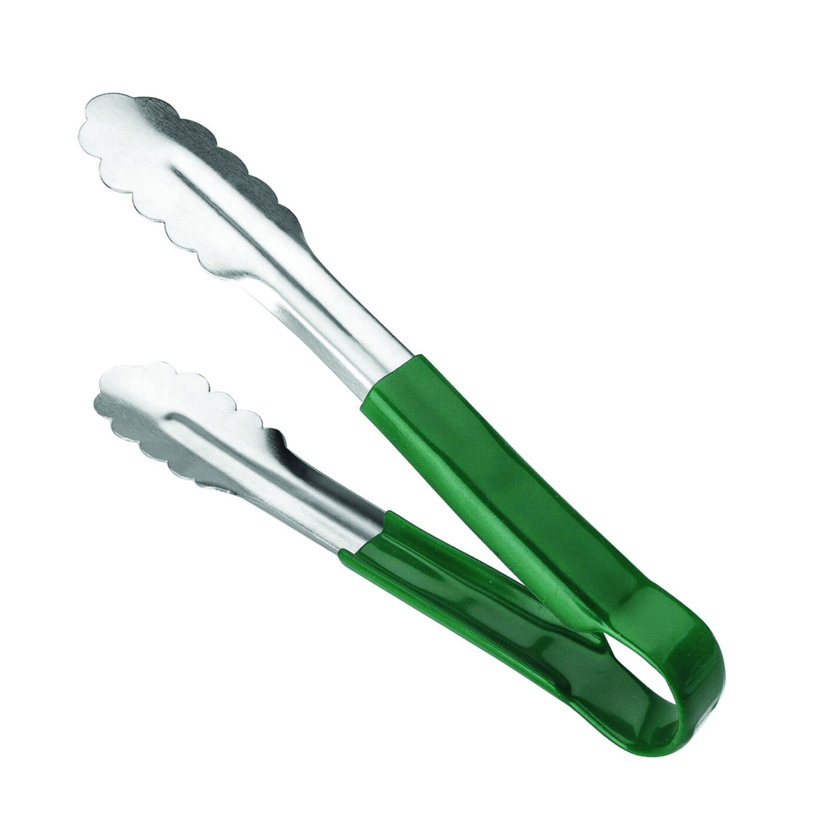 Pince de service en inox avec manche vert