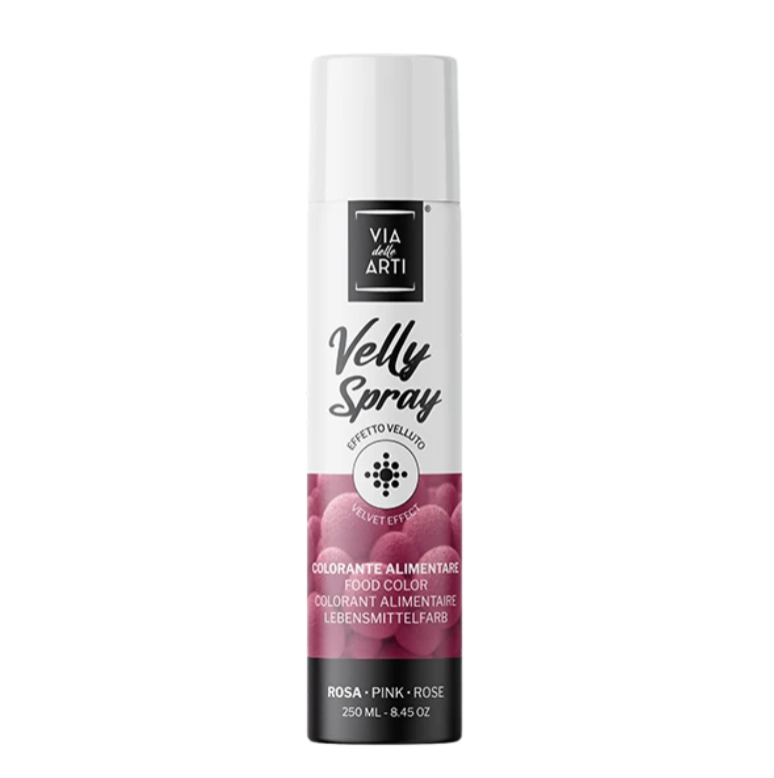 Spray velours alimentaire rose Via delle Arti 250 ml