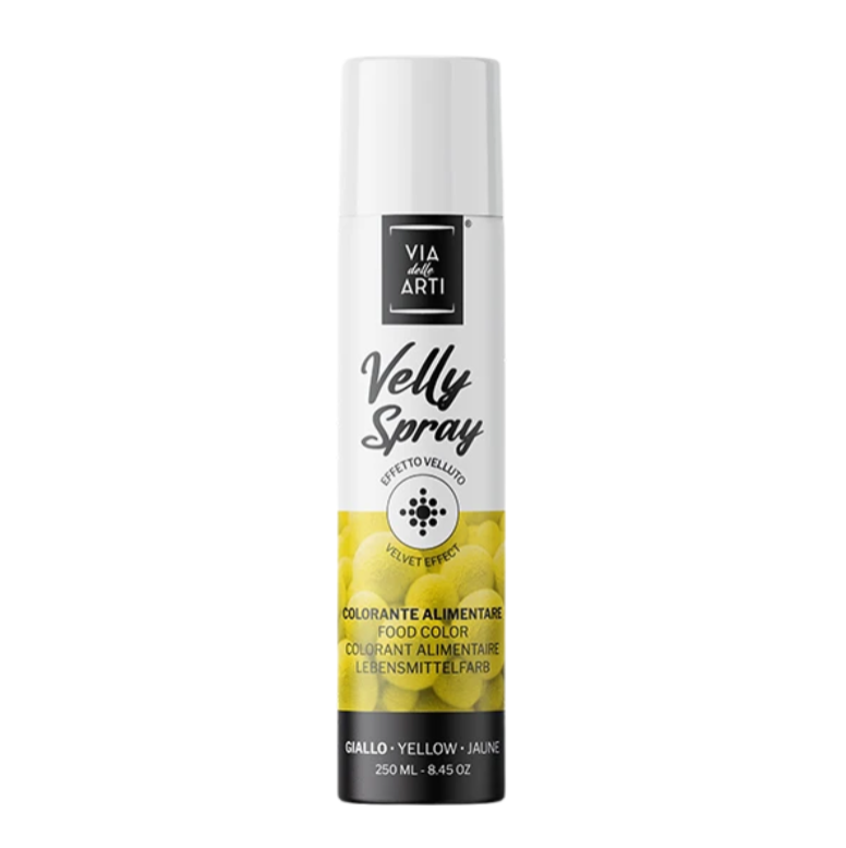 Spray velours alimentaire jaune Via delle Arti 250 ml