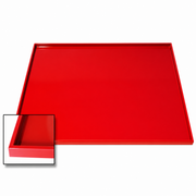 Plaque de cuisson rouge rectangulaire à bords relevés
