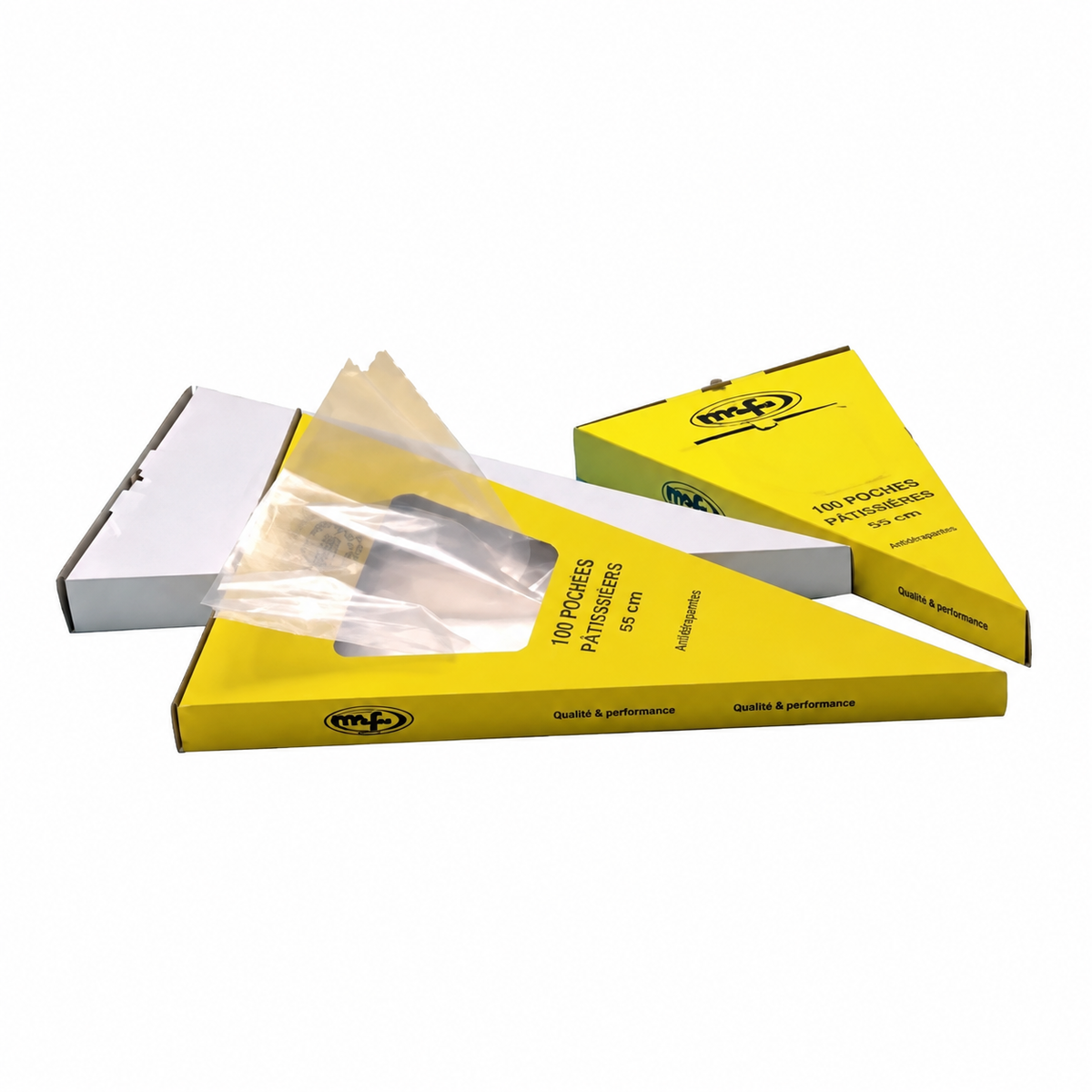Boîte de 100 poches pâtissières jetables transparentes 55 cm