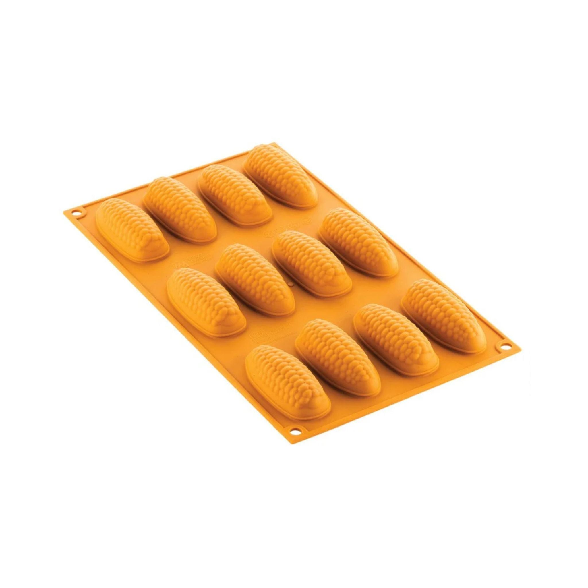 Silikomart - Moule Silicone Décor Maïs 6,8 x 2,6 x H 2,1 cm (x12) Naturae