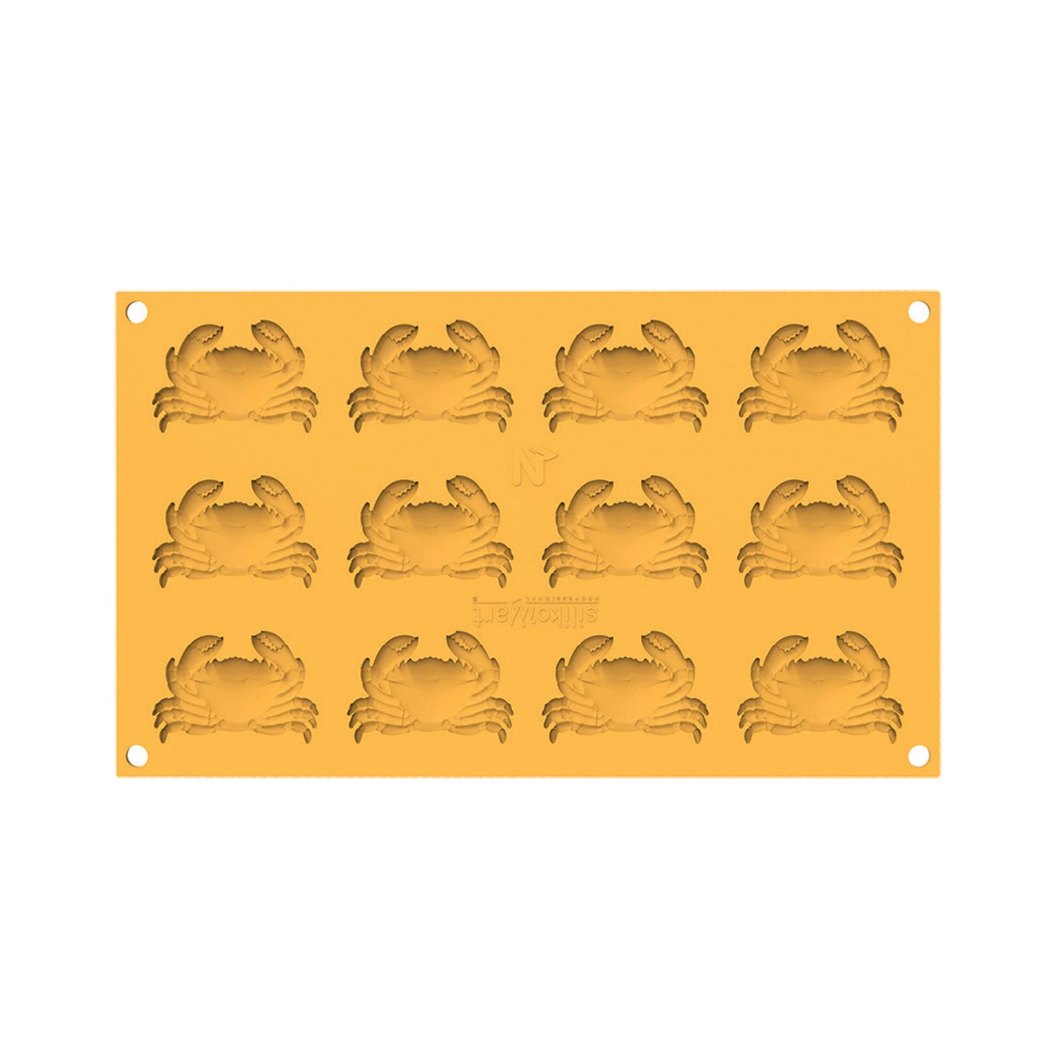 Silikomart - Moule Silicone Décor Crabe 6,1 x 4,1 x H 0,7 cm (x12) Naturae