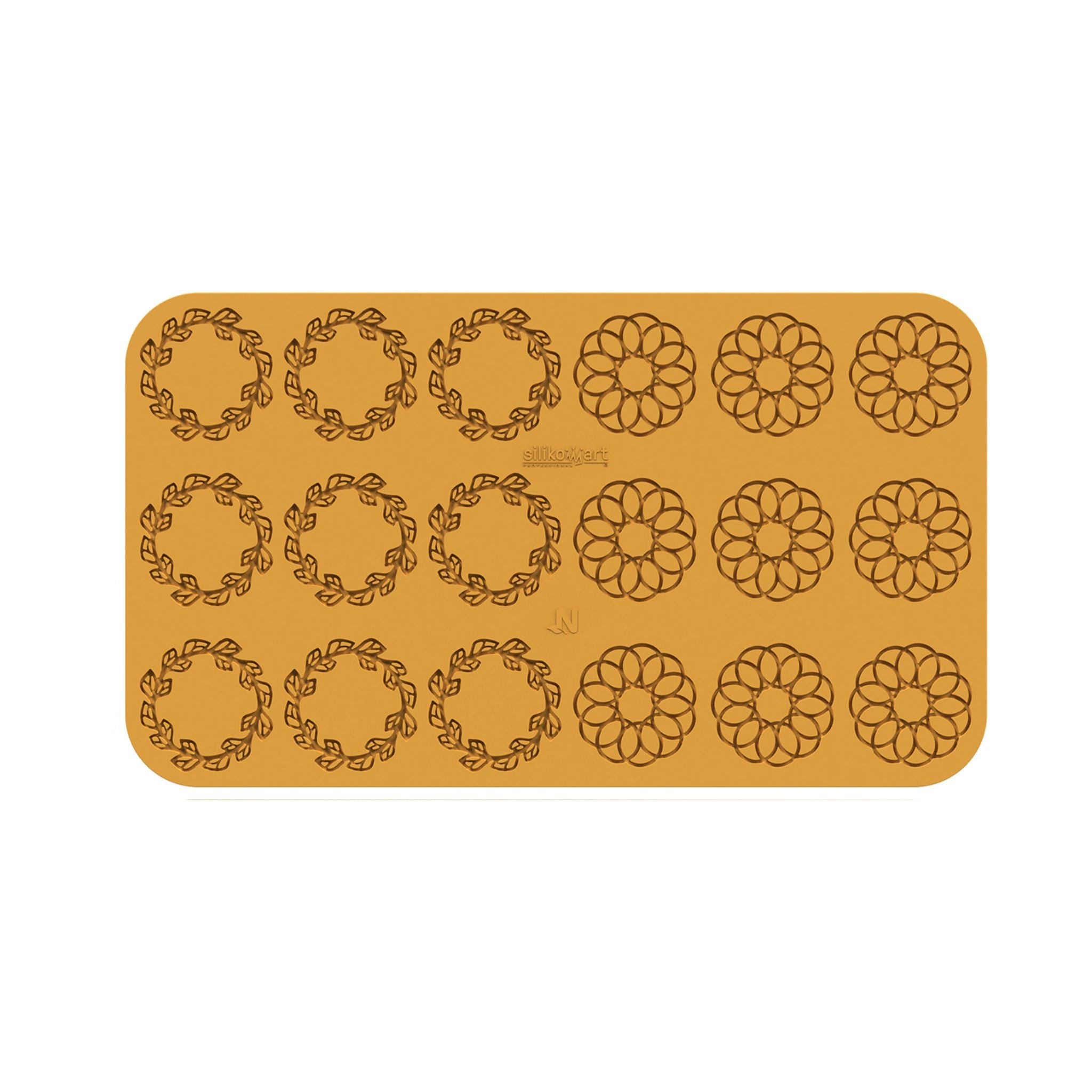 Silikomart - Moule Silicone Décor Couronne de Feuilles (x18) Naturae