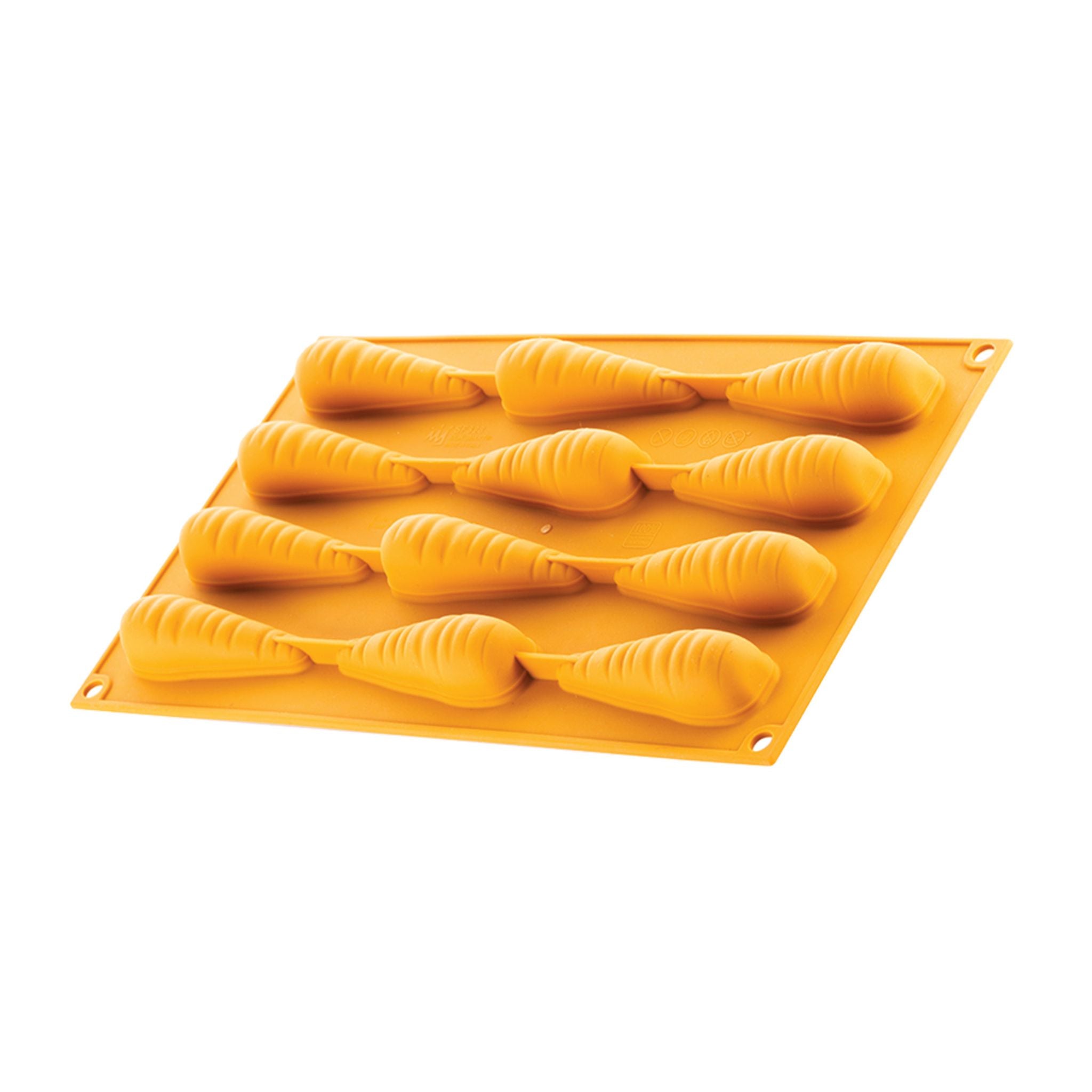 Silikomart - Moule Silicone Décor Carotte 7,8 x 2,3 x H 2,3 cm (x12) Naturae