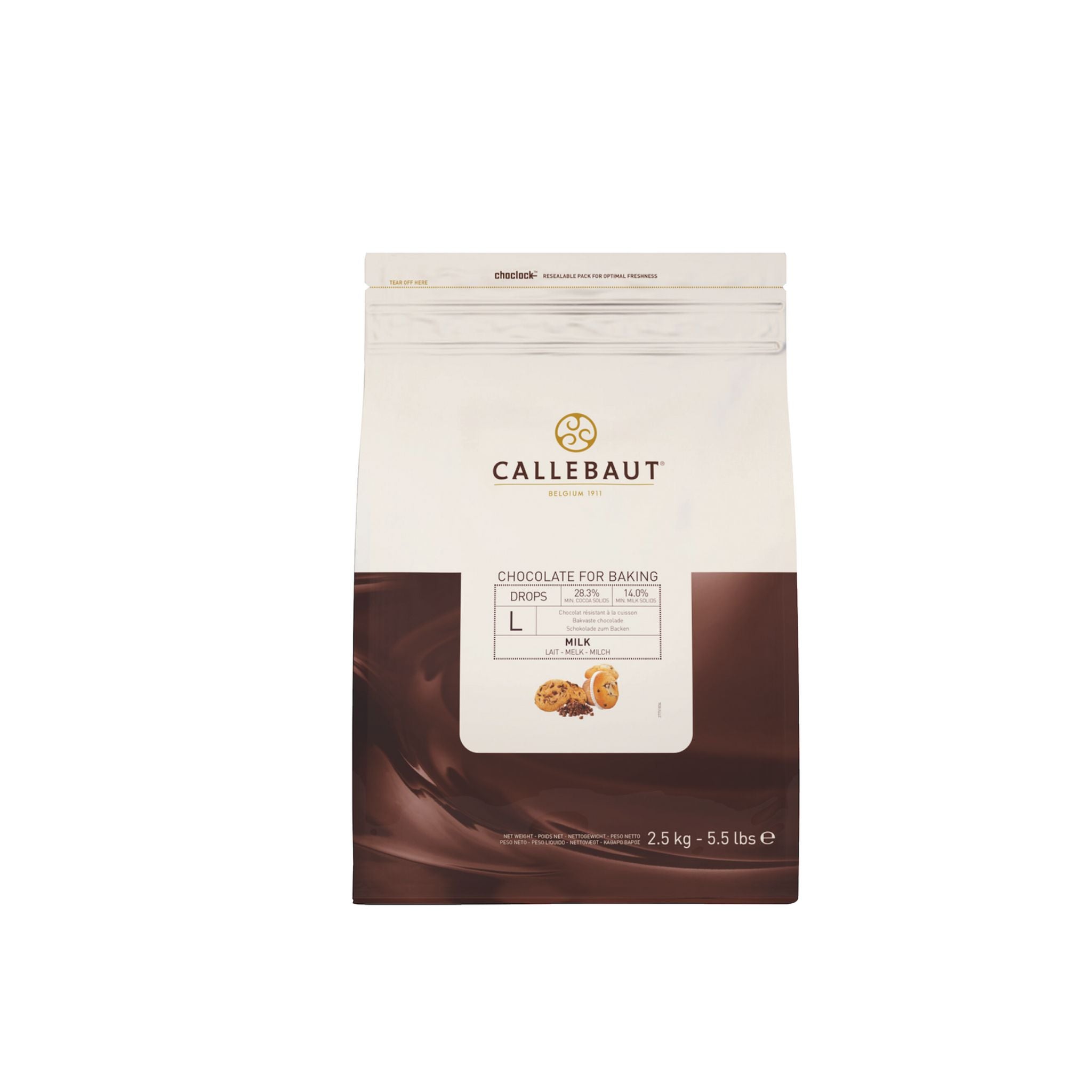 Callebaut - Chocolat Drops Lait L 28% pour cuisson 2.5kg