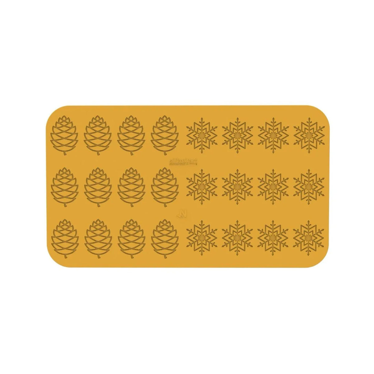 Tapis décor silicone motifs pommes de pin et flocons de neige