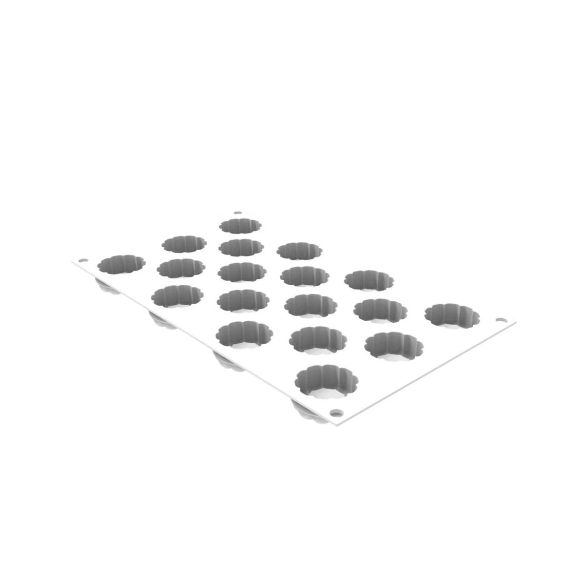 Moule silicone 15 empreintes rondes cannelées vue intérieure