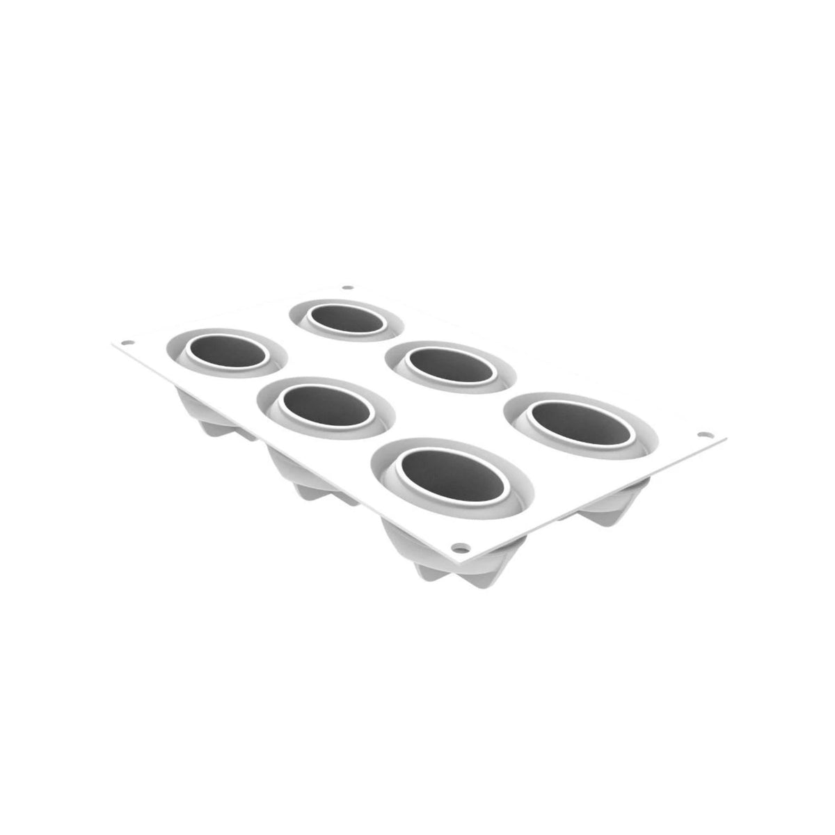 Moule silicone 6 empreintes ovales vue intérieure