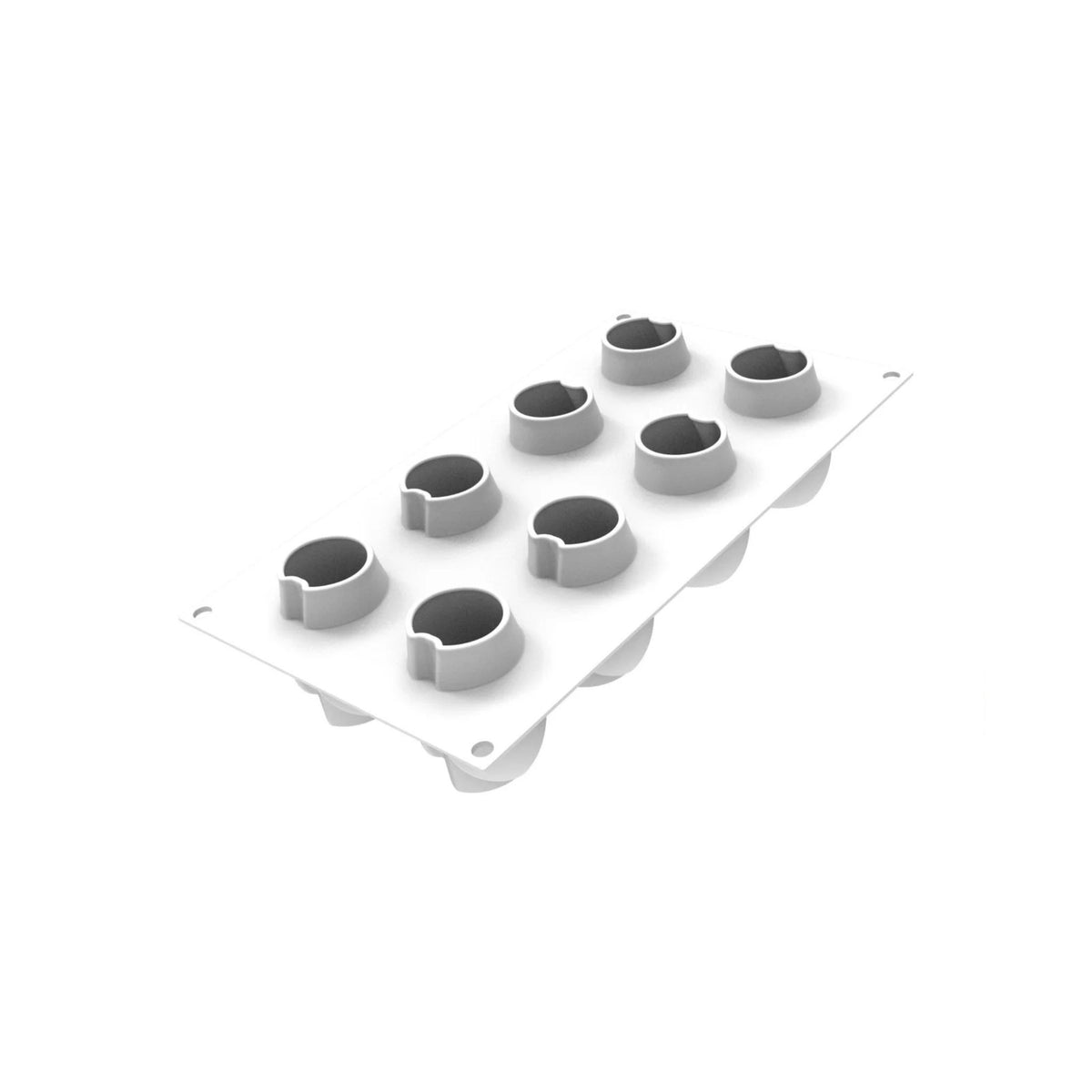 Moule silicone 8 empreintes forme arrondie vue intérieure