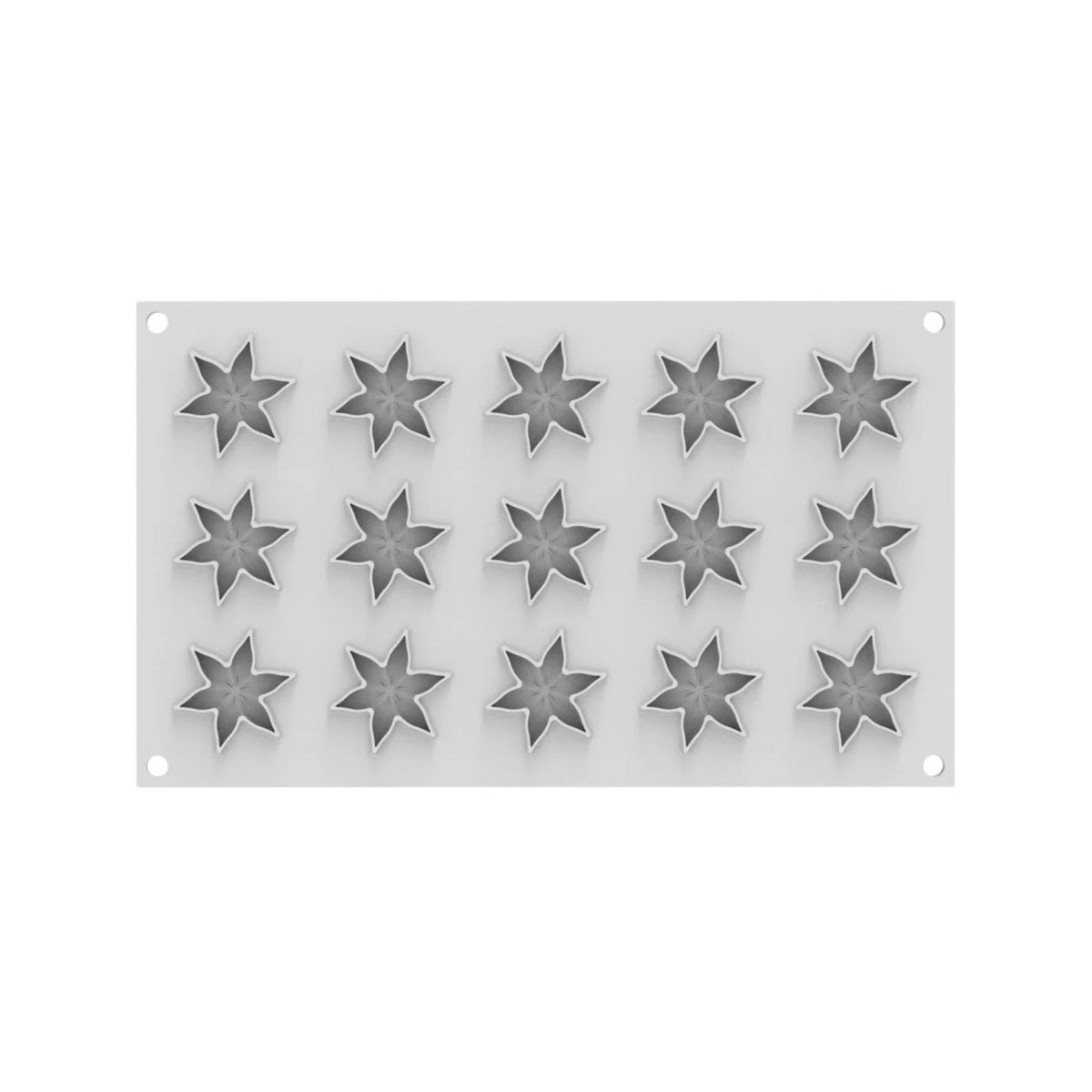 Moule silicone 15 empreintes fleurs vue de dessus