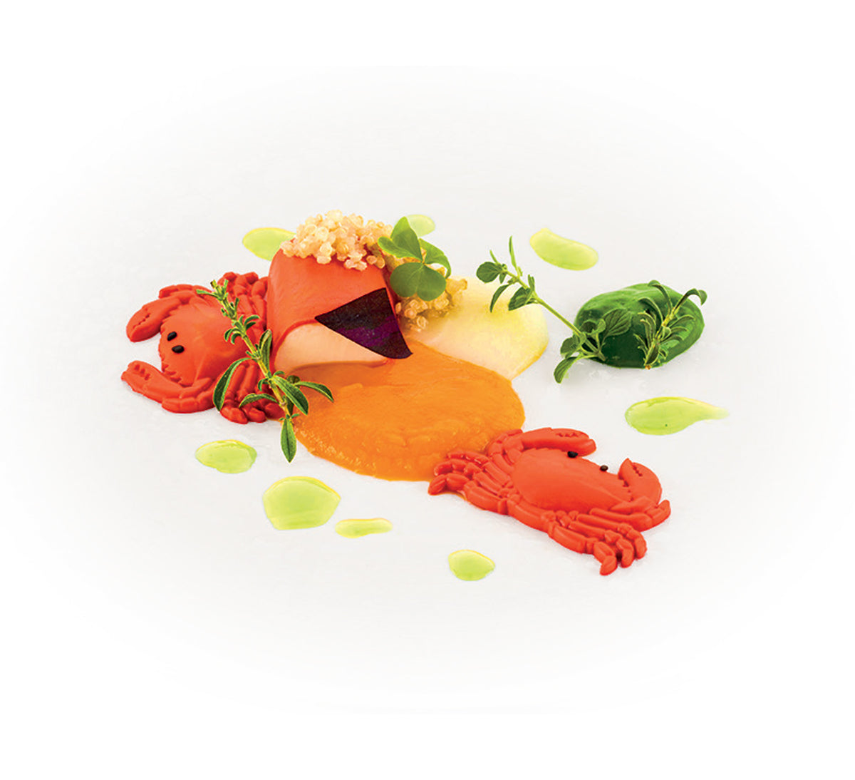 entremets en forme de crabe