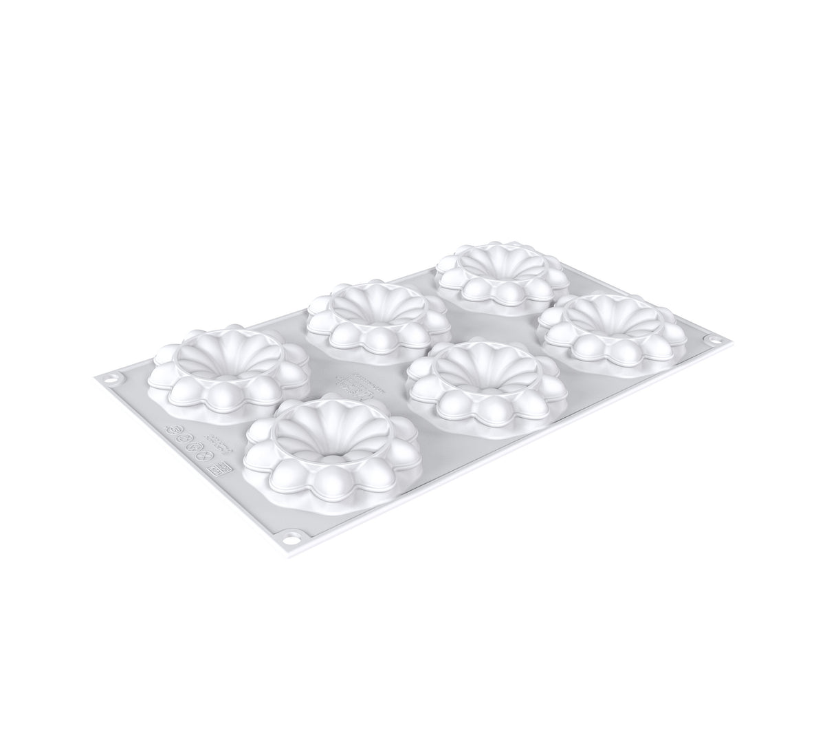 Moule silicone 6 couronnes fleuries vue extérieure