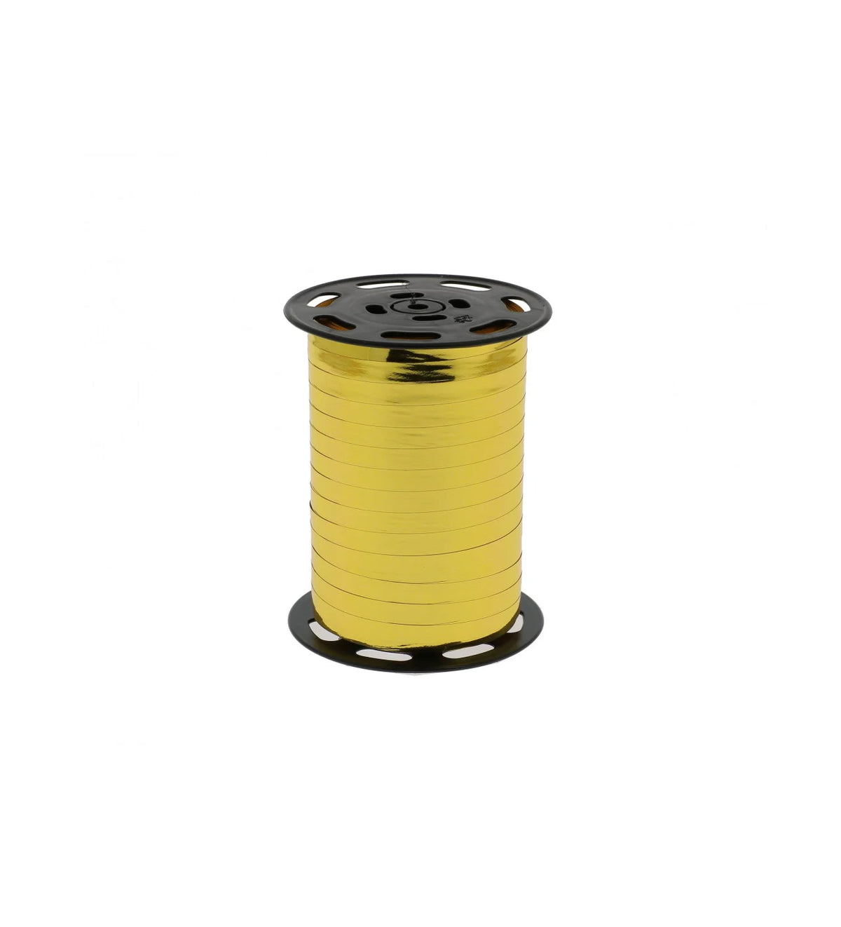 Bolduc miroir métallisé jaune en bobine pour emballages cadeaux et décoration
