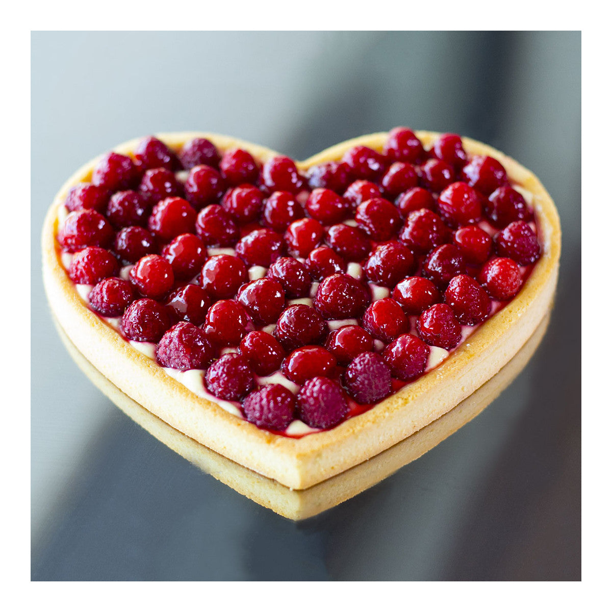 Tarte cœur aux framboises