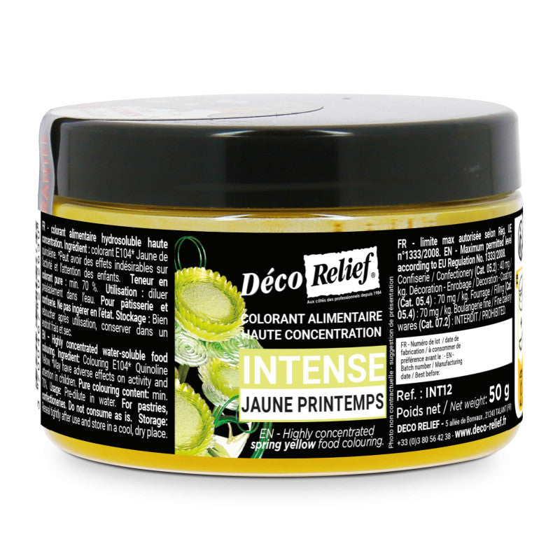 pot de colorant alimentaire Hydrosoluble Intense en poudre jaune printemps