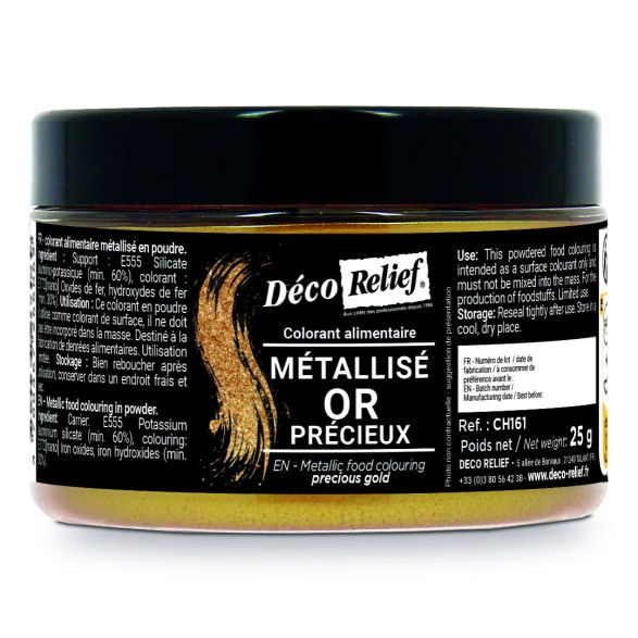 Décorelief - Colorant Métallisé en Poudre 25g - Or Précieux