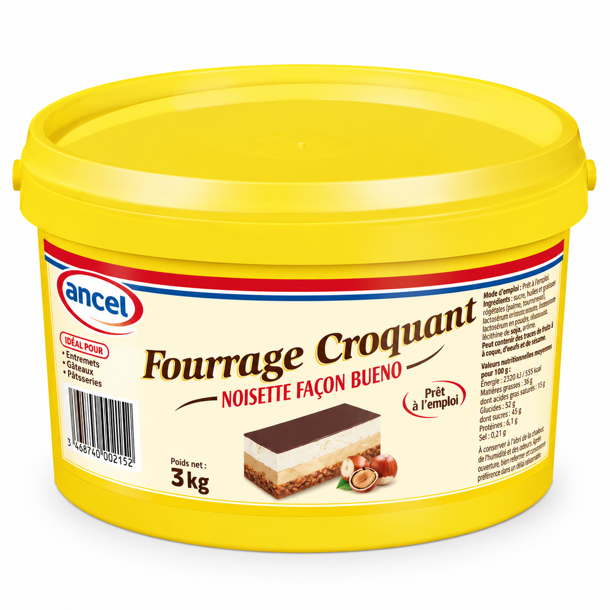 Ancel - Fourrage Croquant Noisette Façon Bueno 3 kg