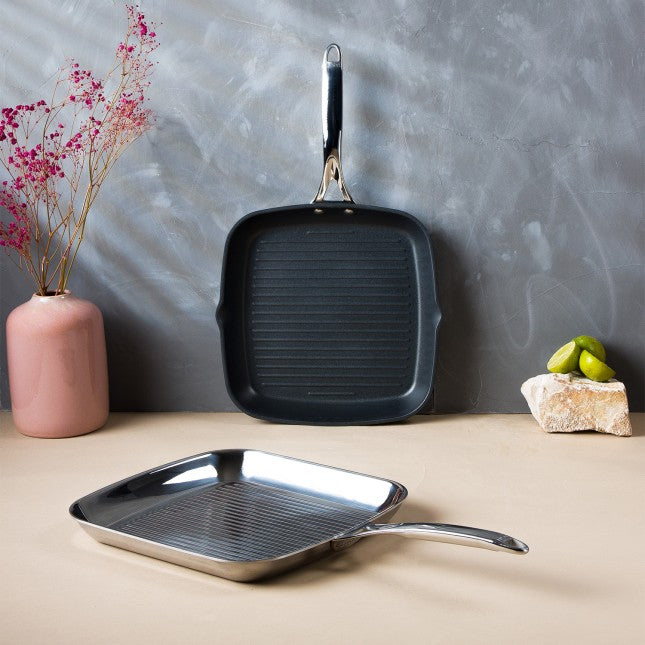 Cristel - Grill Carré inox Poignée Fixe Castel Pro 30 cm
