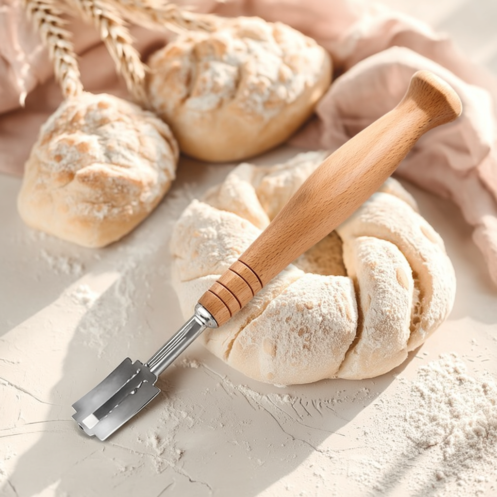 Grignette à pain avec manche en bois pour inciser la pâte avant cuisson