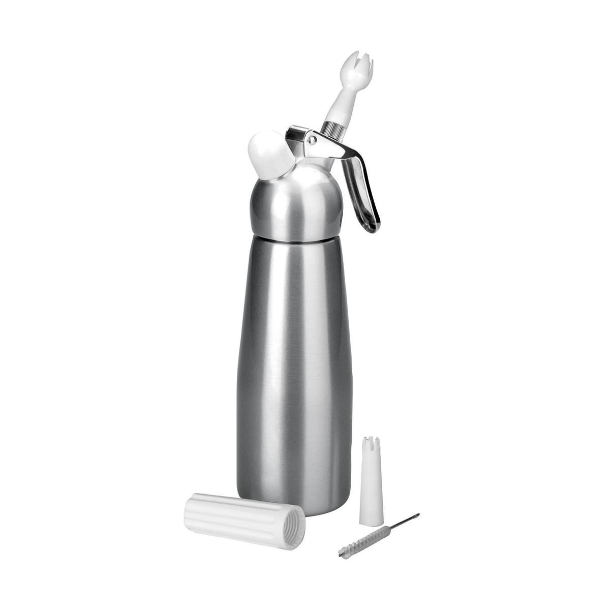 Siphon à crème inox 500 ml avec douilles de décoration