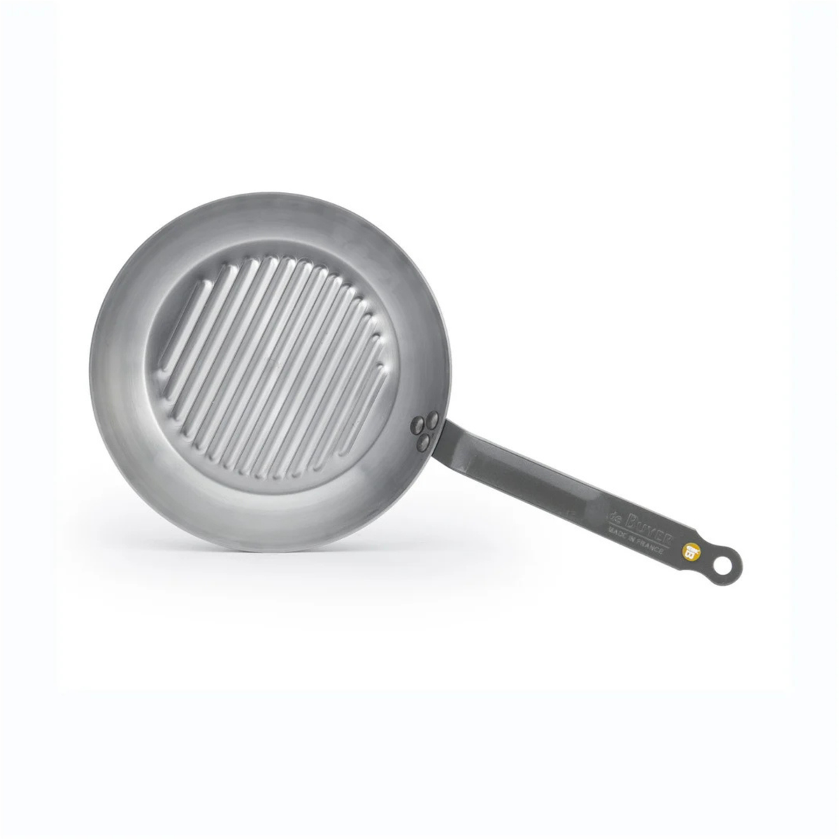 Poêle grill en acier – fond strié et manche