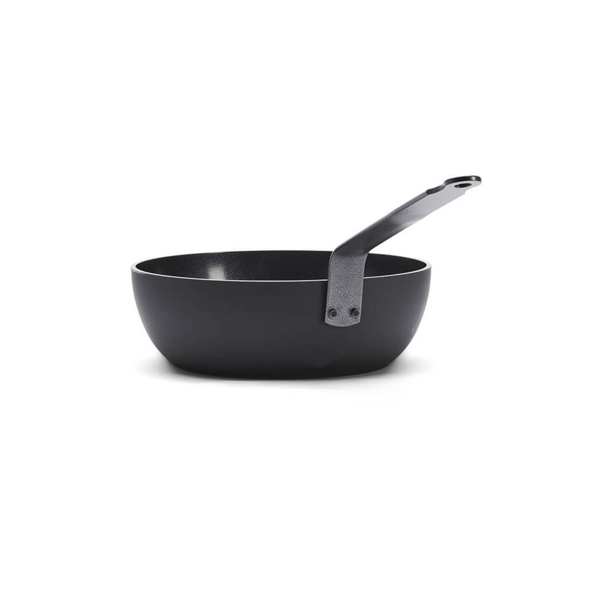 Poêle sauteuse noire De Buyer vue arrière
