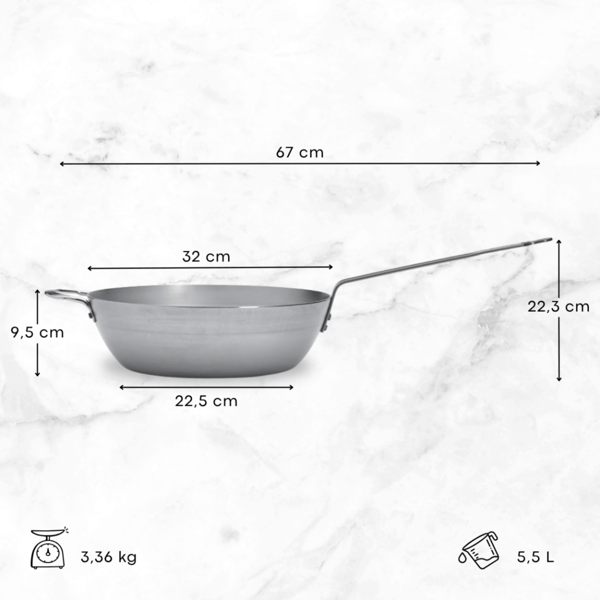 De Buyer - Sauteuse paysanne en acier MINERAL B