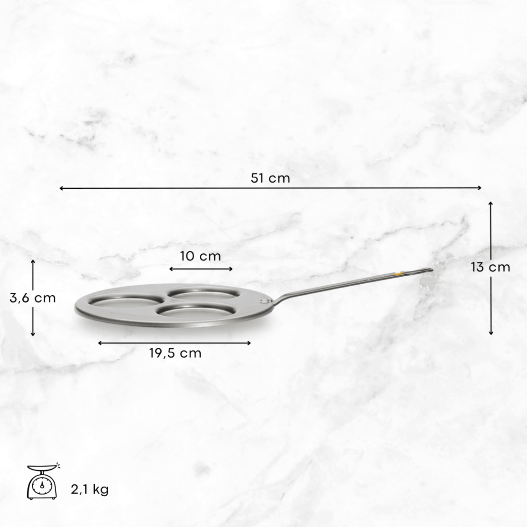 De Buyer - Poêle Triblinis en acier MINERAL B Ø 27 cm - 3 blinis Ø 10 cm