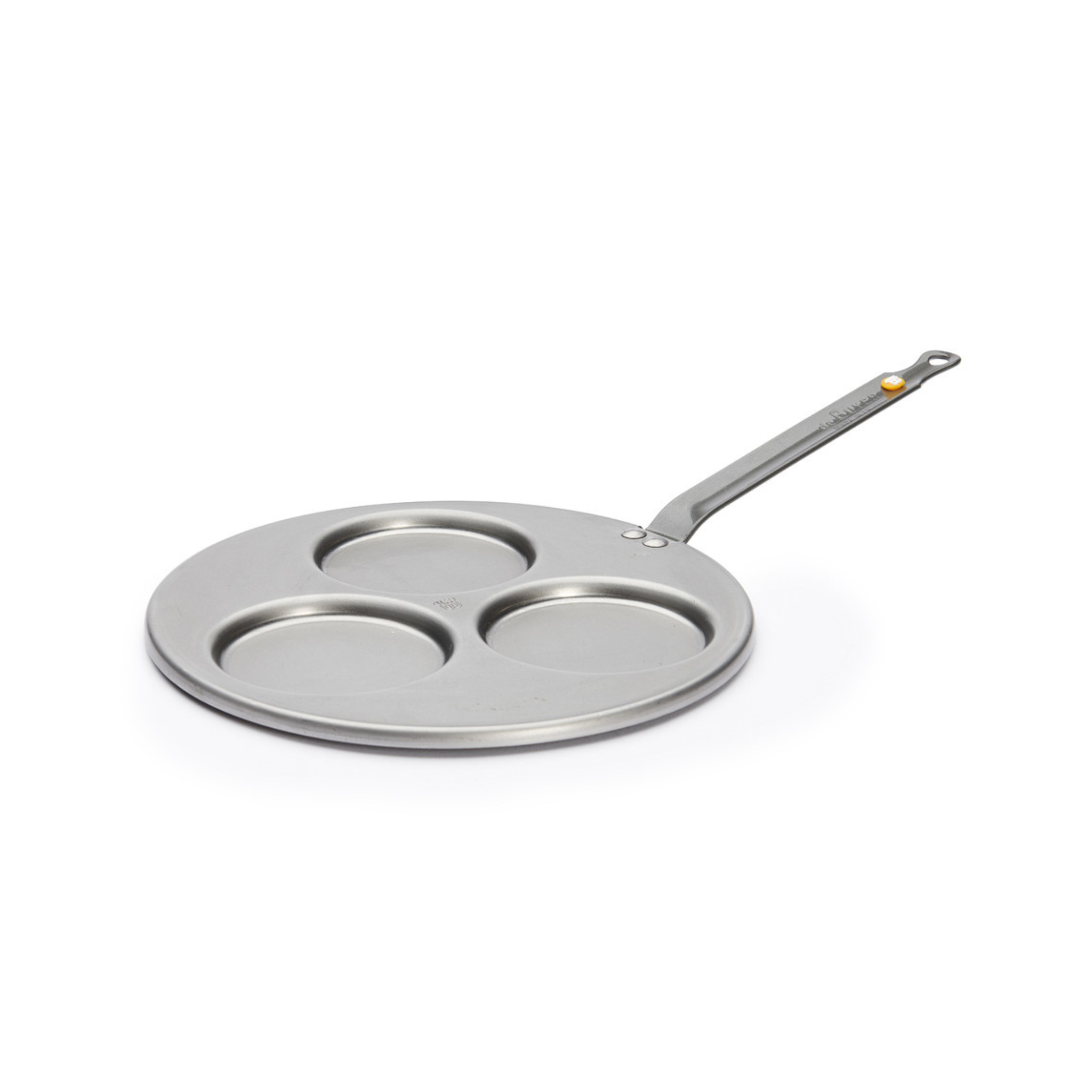 De Buyer - Poêle Triblinis en acier MINERAL B Ø 27 cm - 3 blinis Ø 10 cm