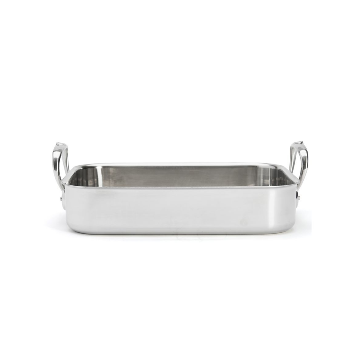 Plat à rôtir en inox De Buyer vue de côté