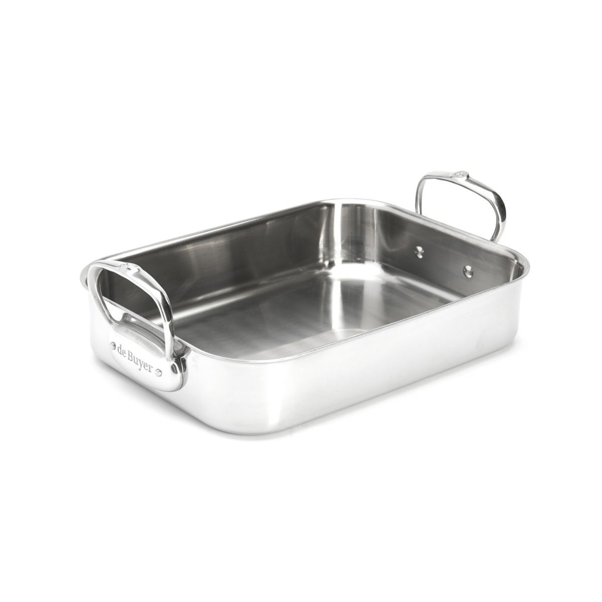 Plat à rôtir rectangulaire en inox De Buyer